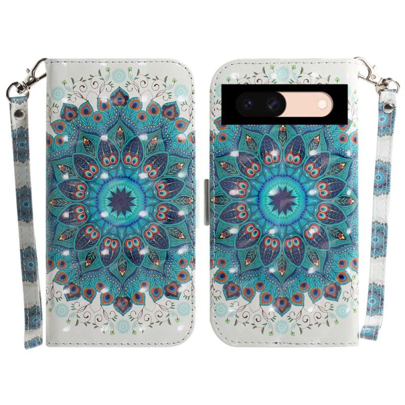 Etui Folio Google Pixel 8a Zielona Mandala Z Paskiem