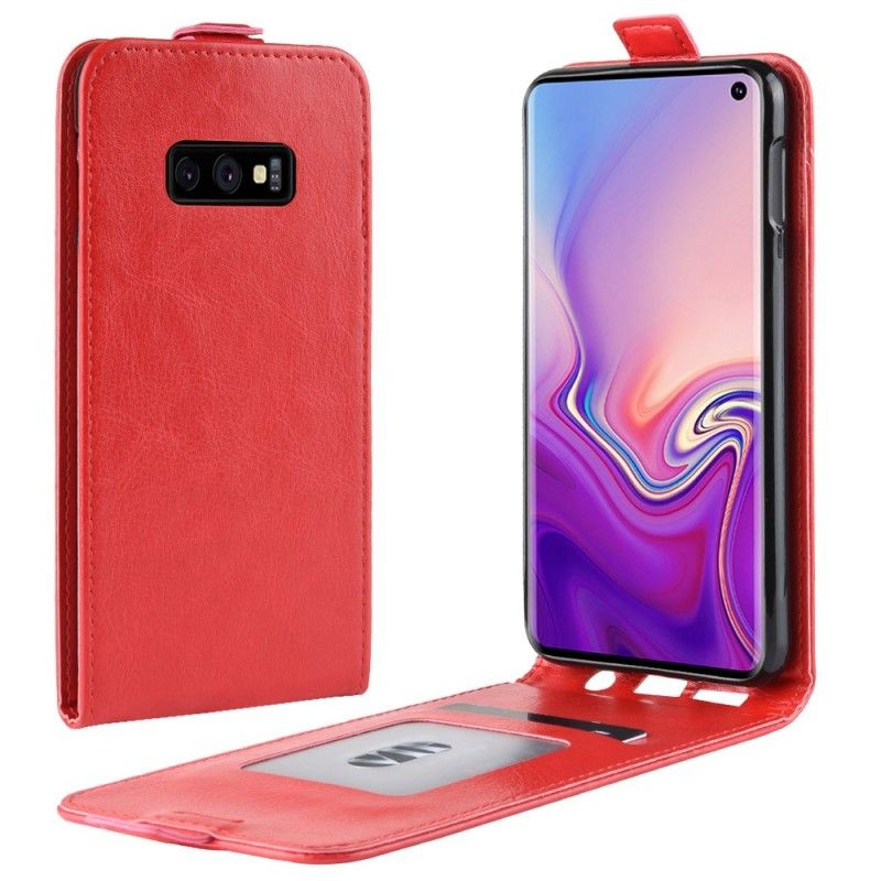 Etui Folio Samsung Galaxy S10e Biały Czarny Efekt Składanej Skóry