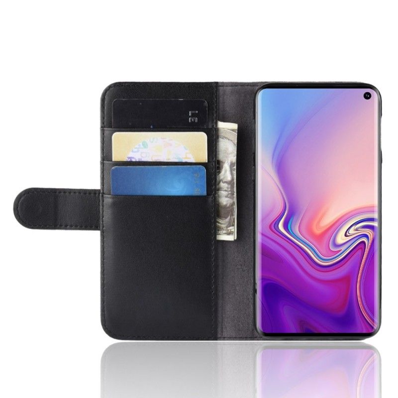 Etui Folio Samsung Galaxy S10e Brązowy Czarny Dwoina Skórzana Etui Ochronne