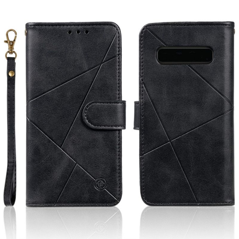 Etui Folio Samsung Galaxy S10e Czarny Diamentowa Imitacja Skóry Etui Ochronne