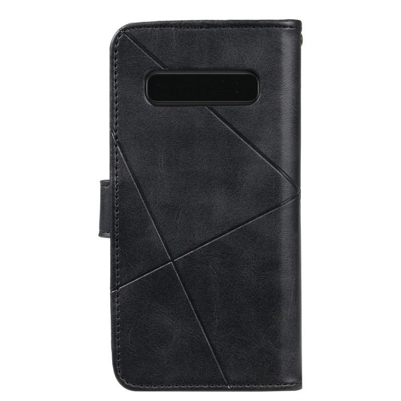 Etui Folio Samsung Galaxy S10e Czarny Diamentowa Imitacja Skóry Etui Ochronne