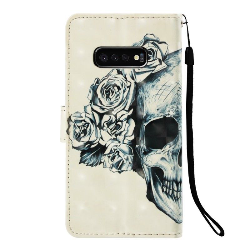 Etui Folio Samsung Galaxy S10e Kwiecista Czaszka Etui Ochronne