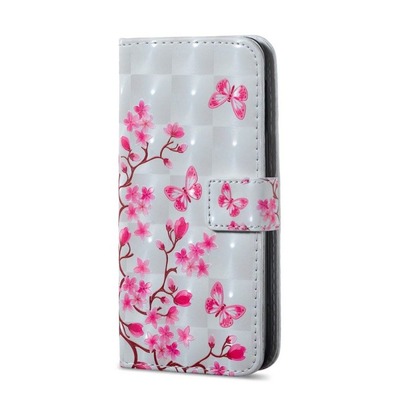 Etui Folio Samsung Galaxy S10e Motyle I Kwiaty Tapicerowane