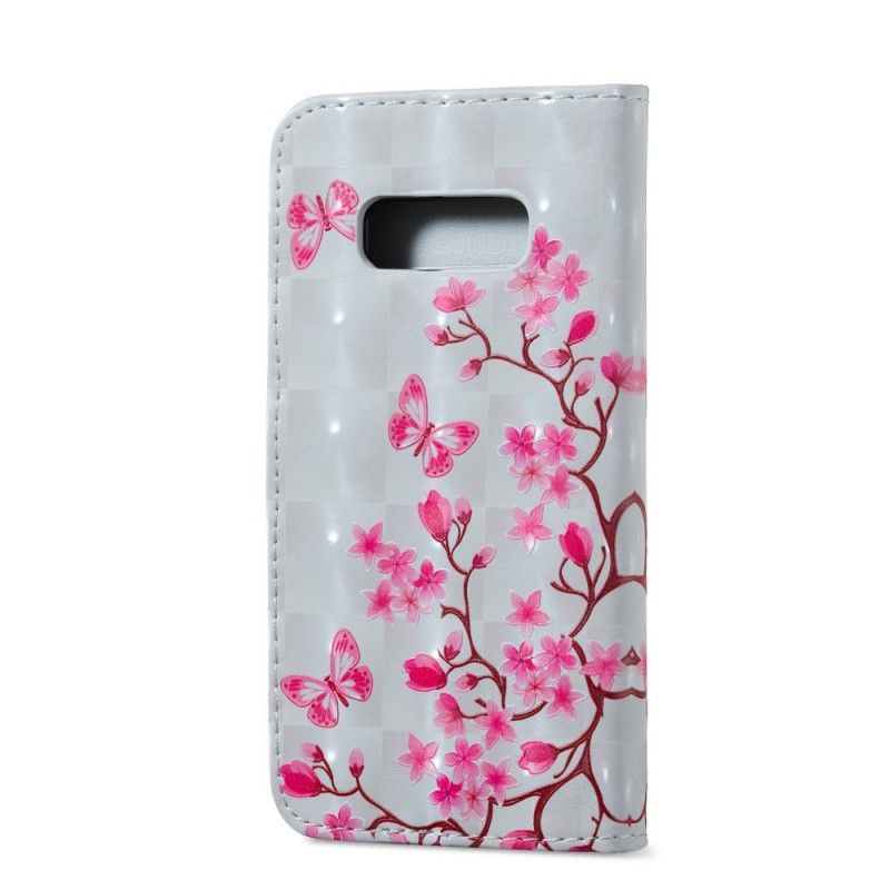 Etui Folio Samsung Galaxy S10e Motyle I Kwiaty Tapicerowane