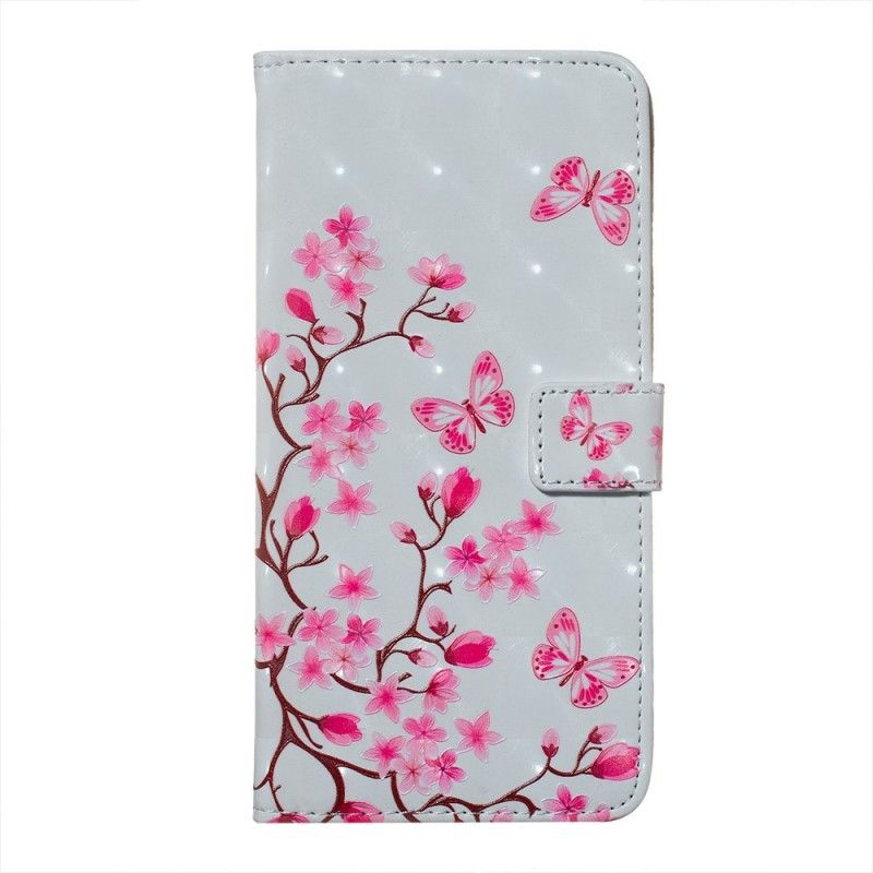 Etui Folio Samsung Galaxy S10e Motyle I Kwiaty Tapicerowane