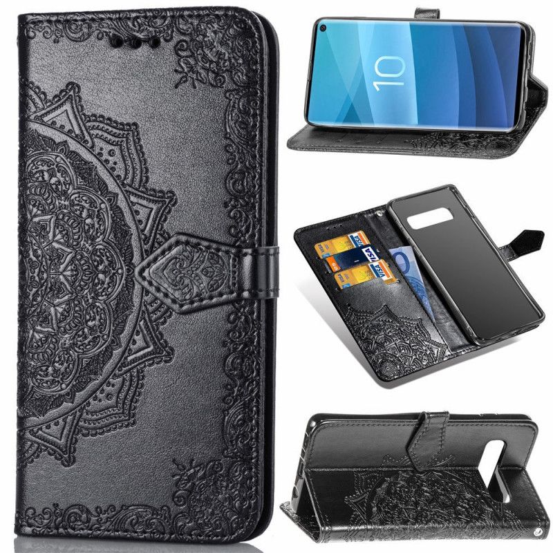 Etui Folio Samsung Galaxy S10e Szary Czarny Mandala W Średnim Wieku Etui Ochronne