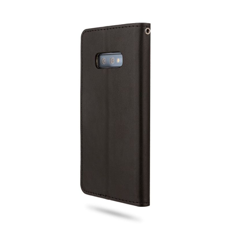 Etui Folio Samsung Galaxy S10e Turkusowy Imitacja Skóry Z Rykiem Liczi