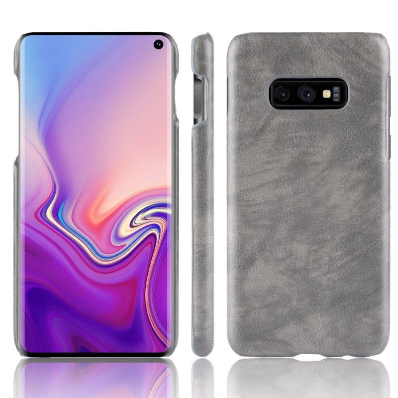 Etui Samsung Galaxy S10e Czerwony Czarny Efekt Skóry Liczi