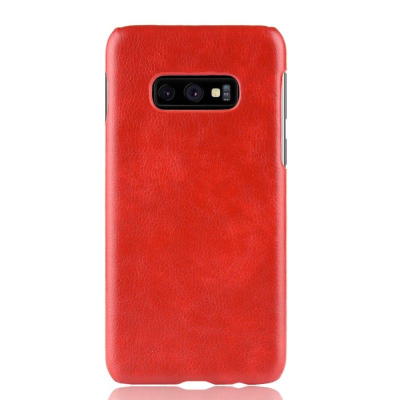 Etui Samsung Galaxy S10e Czerwony Czarny Efekt Skóry Liczi