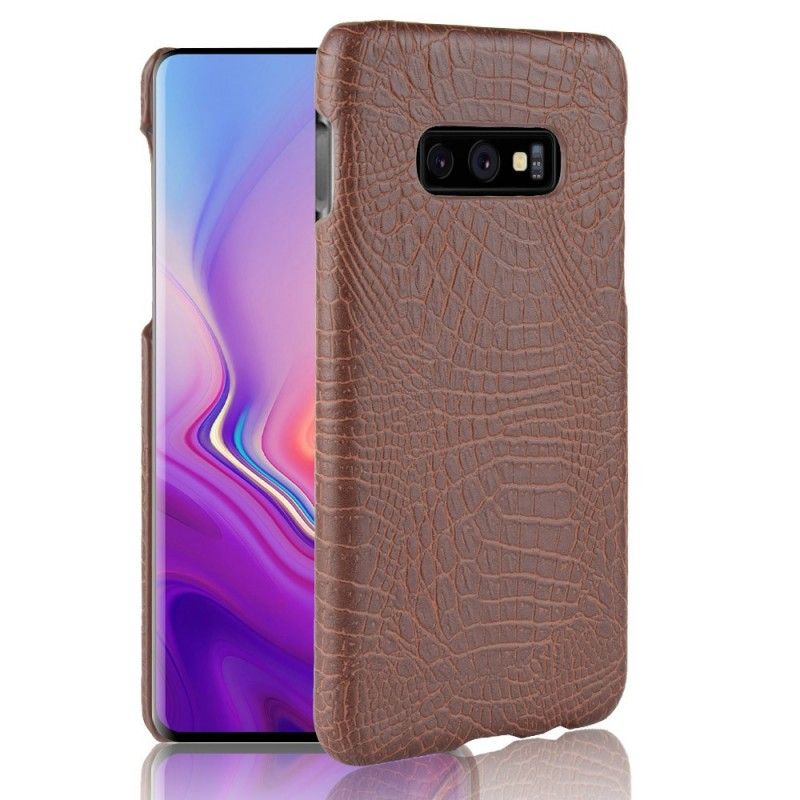 Etui Samsung Galaxy S10e Granatowy Czarny Efekt Skóry Krokodyla Etui Ochronne