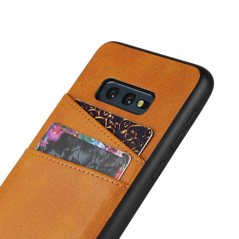 Etui Samsung Galaxy S10e Granatowy Czerwony Podwójne Etui Na Karty O Fakturze Skóry