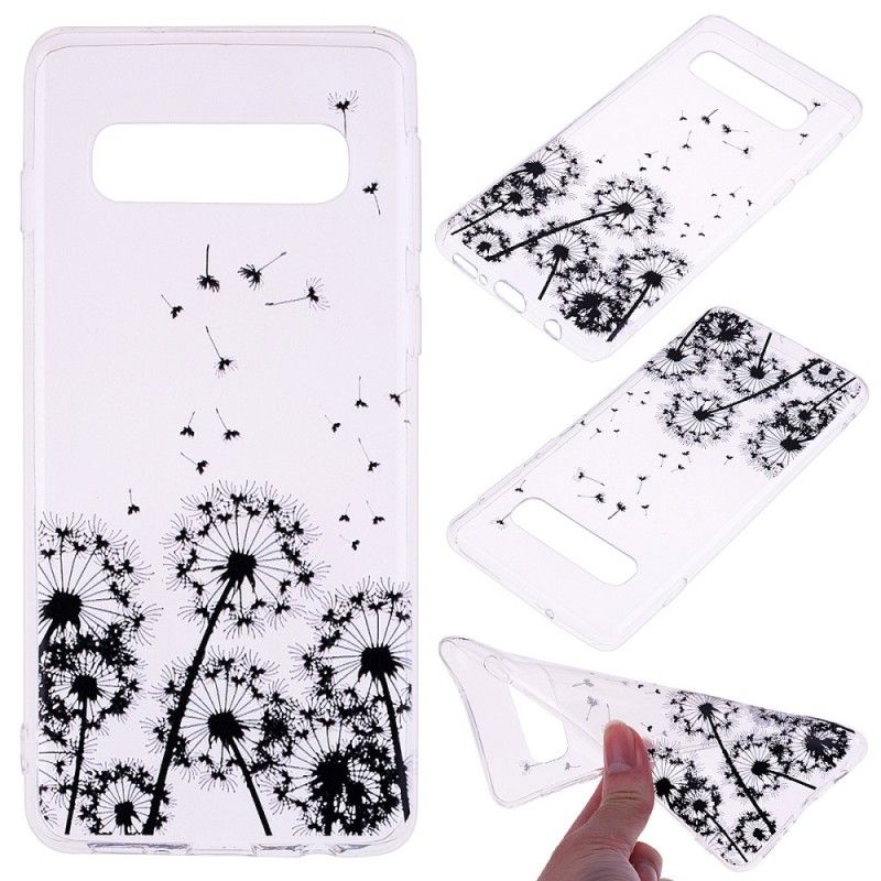 Etui Samsung Galaxy S10e Przezroczyste Czarne Mlecze