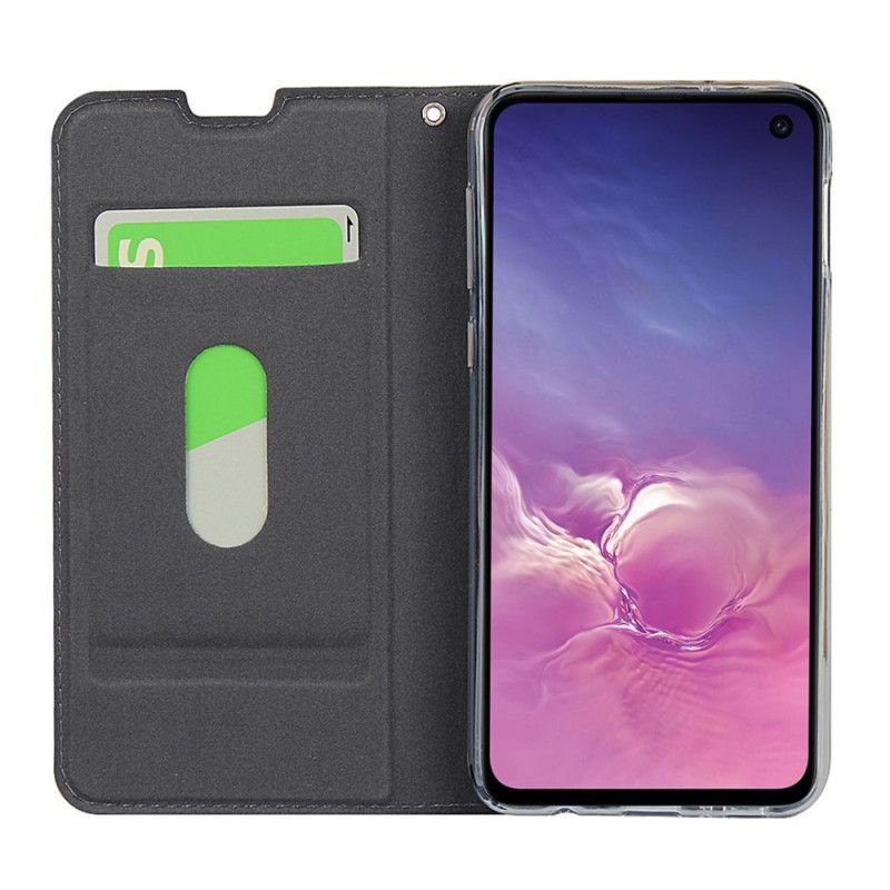 Flip Kotelot Samsung Galaxy S10e Czerwony Czarny Ultra Finezja Etui Ochronne