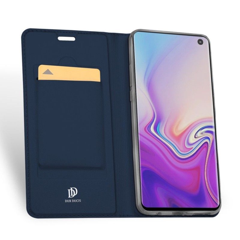 Flip Kotelot Samsung Galaxy S10e Granatowy Czarny Seria Pierwszej Klasy Etui Ochronne