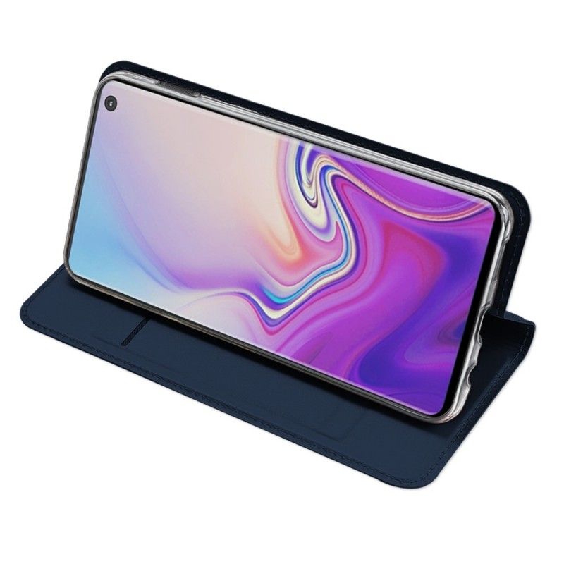 Flip Kotelot Samsung Galaxy S10e Granatowy Czarny Seria Pierwszej Klasy Etui Ochronne