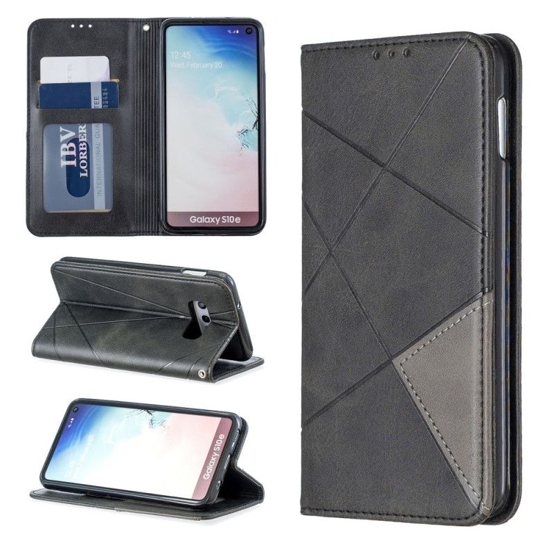 Flip Kotelot Samsung Galaxy S10e Szary Czarny Etui na Telefon Styl Artysty