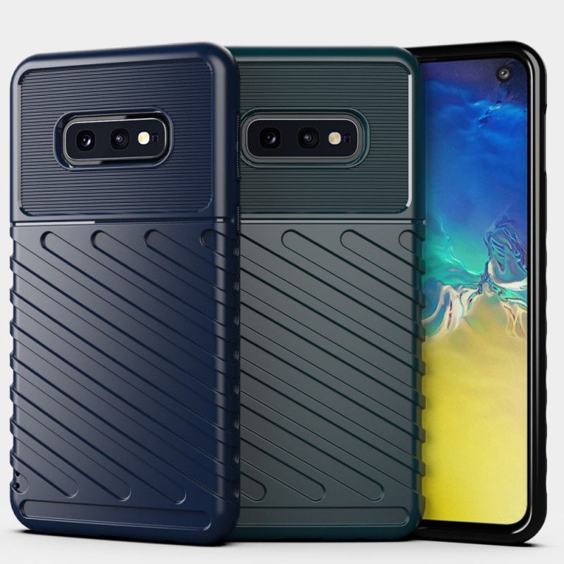 Futerały Samsung Galaxy S10e Zielony Czarny Etui na Telefon Seria Grzmotów