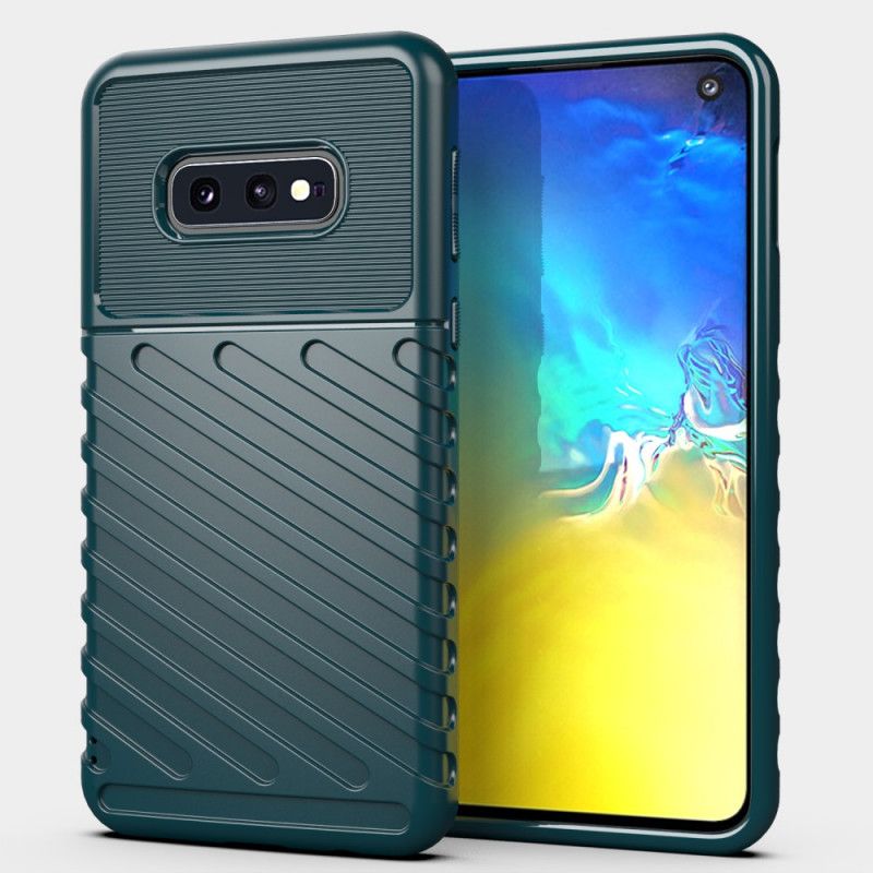 Futerały Samsung Galaxy S10e Zielony Czarny Etui na Telefon Seria Grzmotów