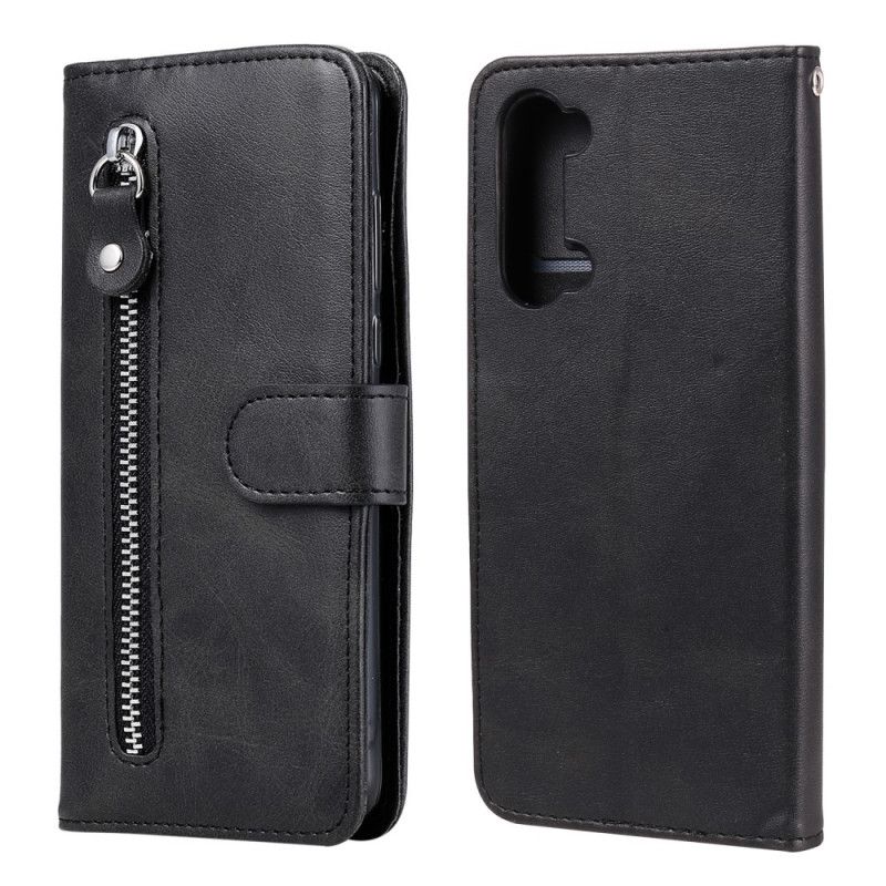 Etui Folio Oppo Find X2 Lite Czerwony Czarny Portmonetka W Stylu Vintage