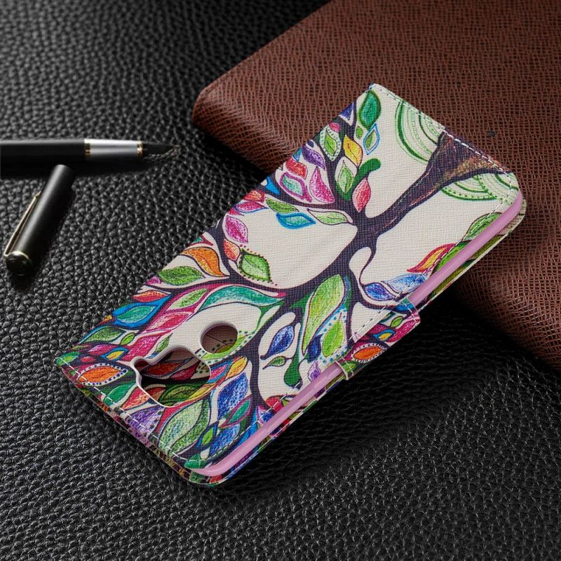 Etui Folio Xiaomi Redmi Note 9 Kolorowe Drzewo Etui Ochronne