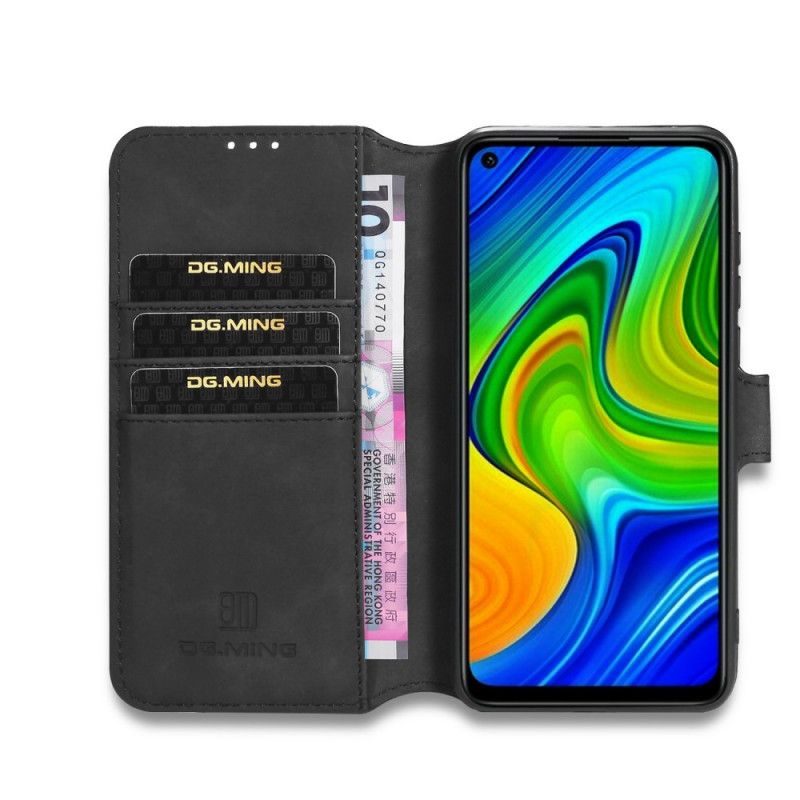 Etui Folio Xiaomi Redmi Note 9 Szary Czarny Retro Dg.Ming