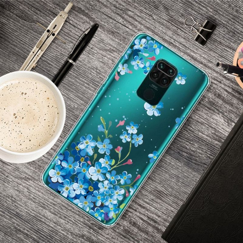 Etui Xiaomi Redmi Note 9 Bukiet Niebieskich Kwiatów Etui Ochronne