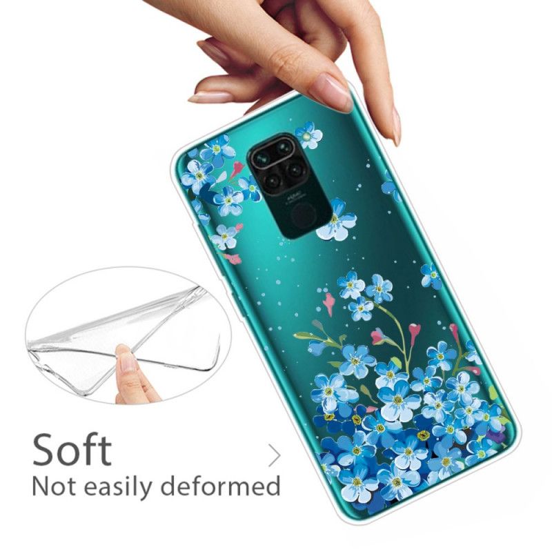 Etui Xiaomi Redmi Note 9 Bukiet Niebieskich Kwiatów Etui Ochronne