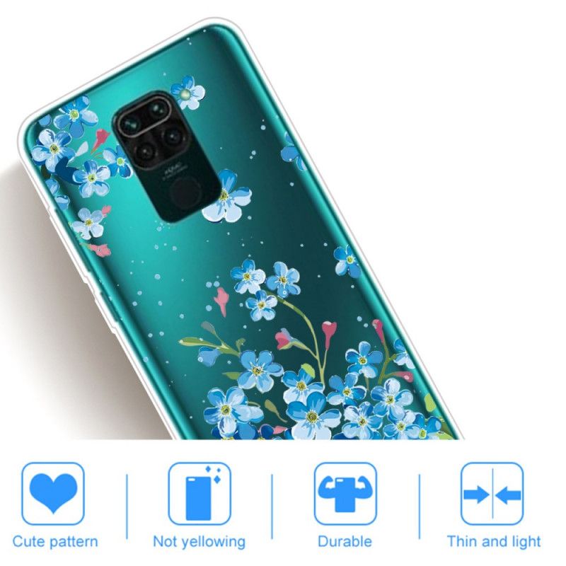 Etui Xiaomi Redmi Note 9 Bukiet Niebieskich Kwiatów Etui Ochronne