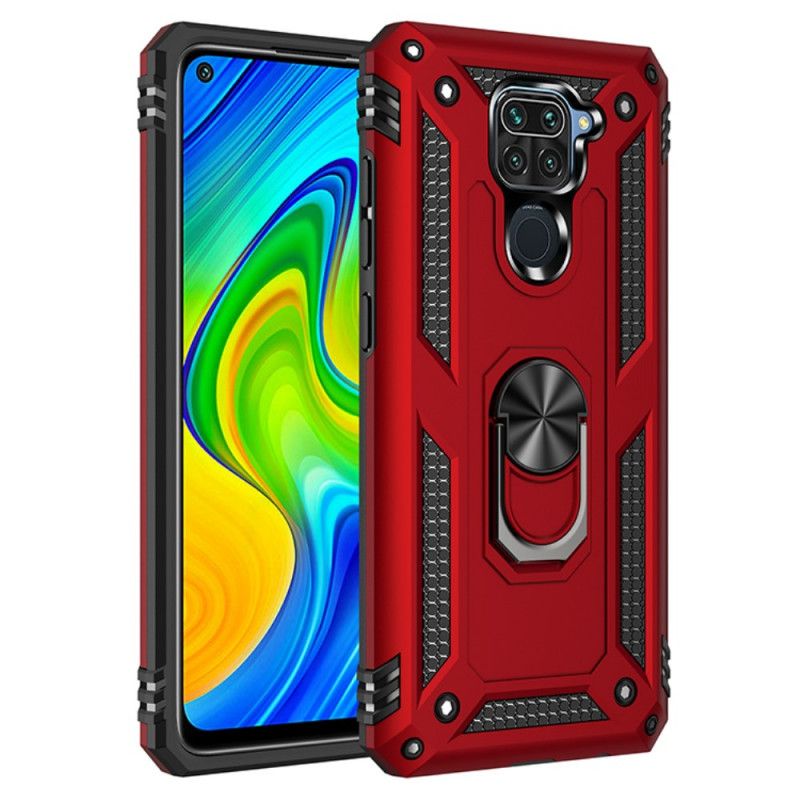 Etui Xiaomi Redmi Note 9 Czerwony Czarny Pierścień Premium Etui Ochronne