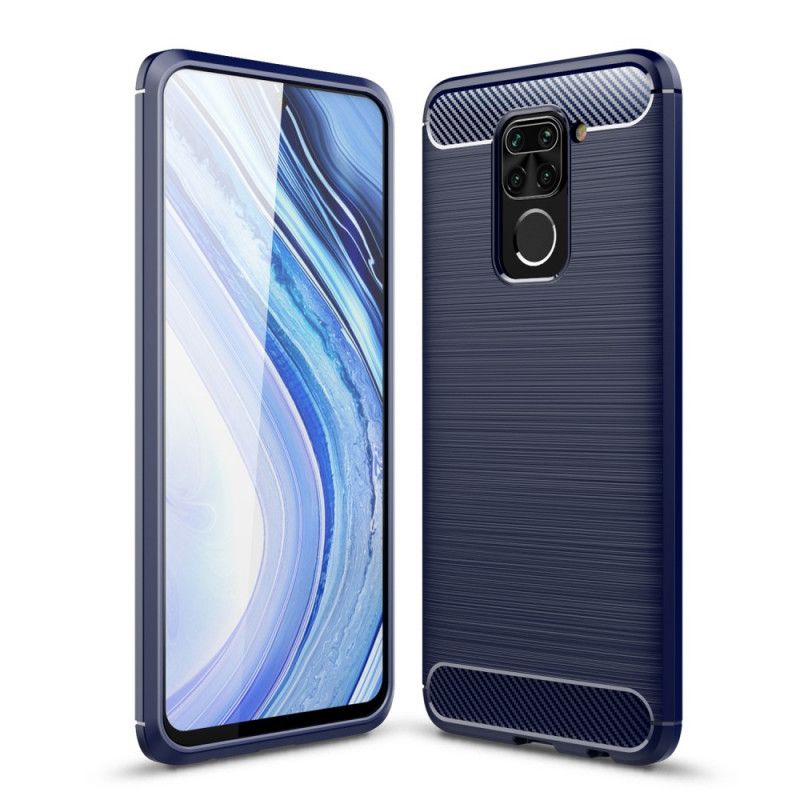 Etui Xiaomi Redmi Note 9 Czerwony Czarny Szczotkowane Włókno Węglowe Etui Ochronne