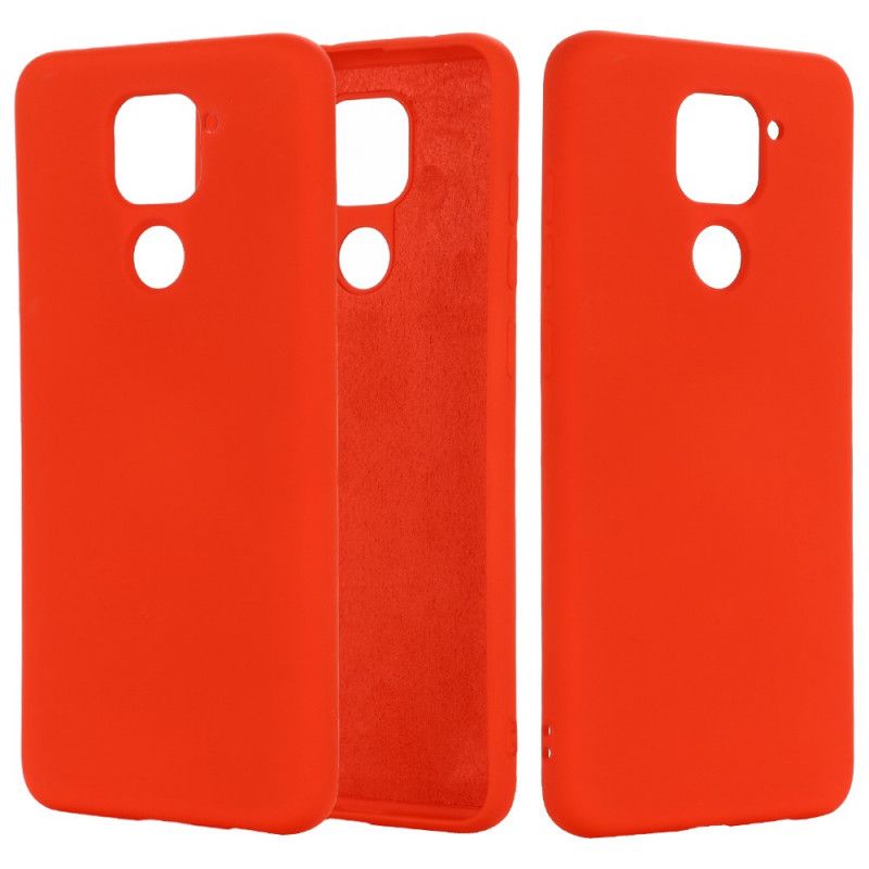 Etui Xiaomi Redmi Note 9 Czerwony Czarny Wersja Z Płynnego Silikonu Etui Ochronne