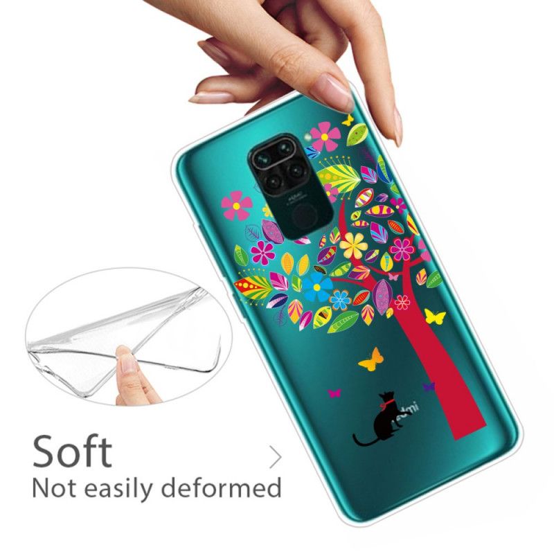 Etui Xiaomi Redmi Note 9 Kot Pod Kolorowym Drzewkiem