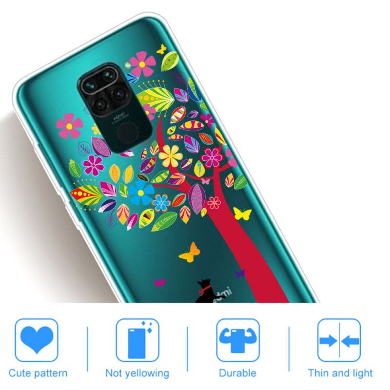 Etui Xiaomi Redmi Note 9 Kot Pod Kolorowym Drzewkiem