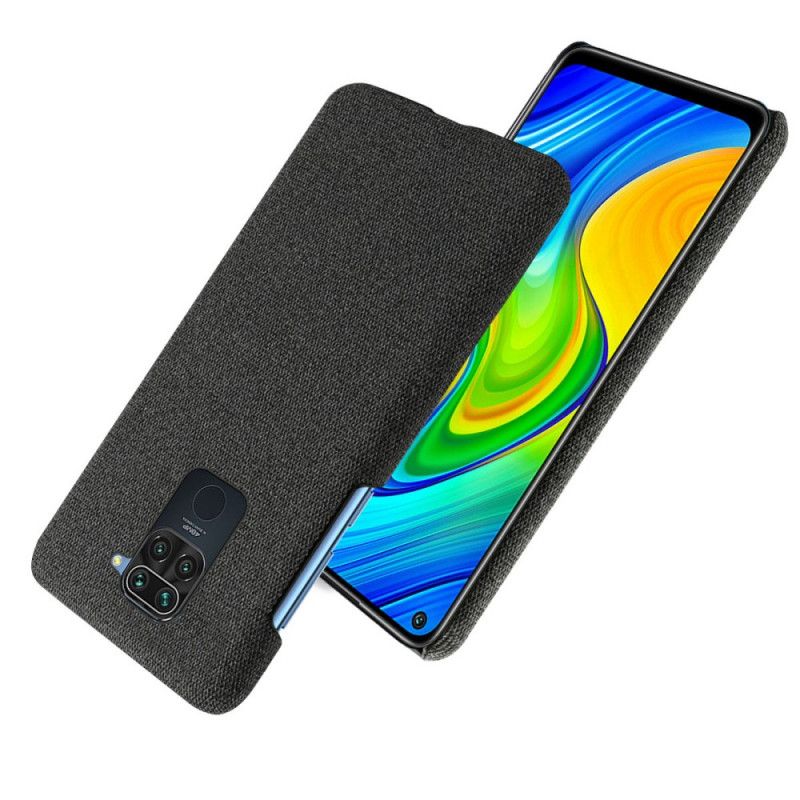 Etui Xiaomi Redmi Note 9 Szary Czarny Tekstura Tkaniny