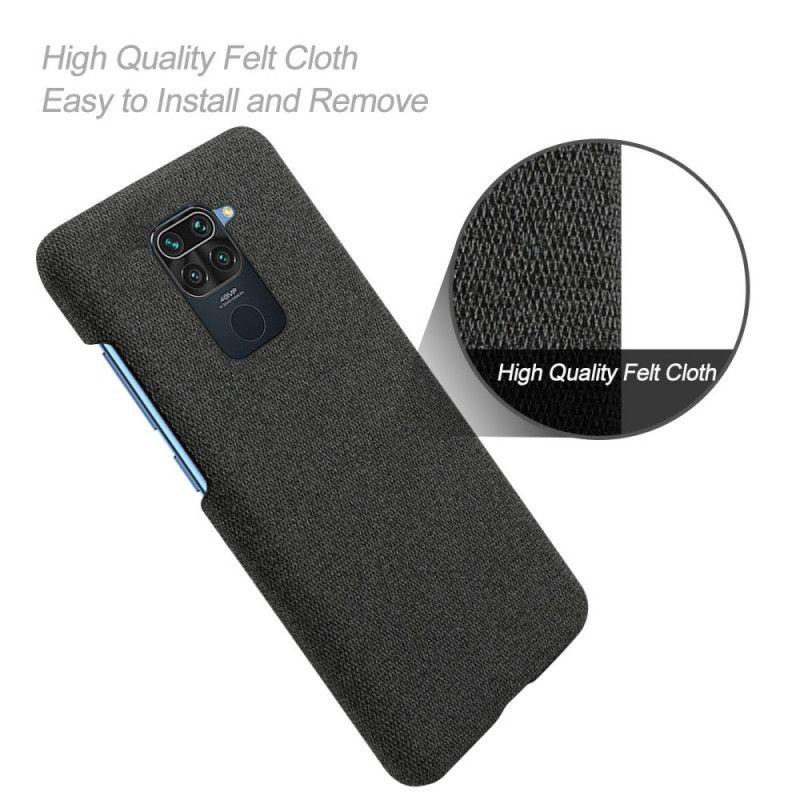 Etui Xiaomi Redmi Note 9 Szary Czarny Tekstura Tkaniny