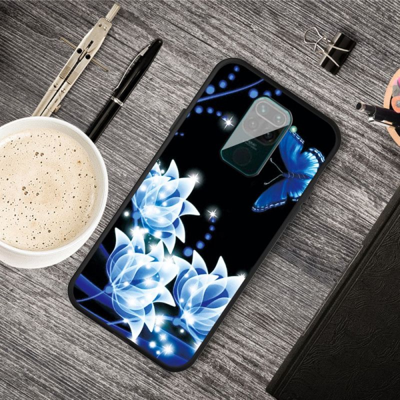 Futerały Xiaomi Redmi Note 9 Etui na Telefon Motyle I Niebieskie Kwiaty