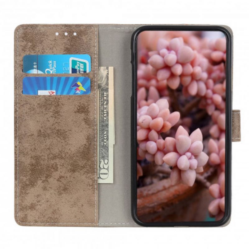 Etui Folio Do Xiaomi Mi 11 Lite 5g Ne / Mi 11 Lite 4g / 5g Efekt Vintage Skóry