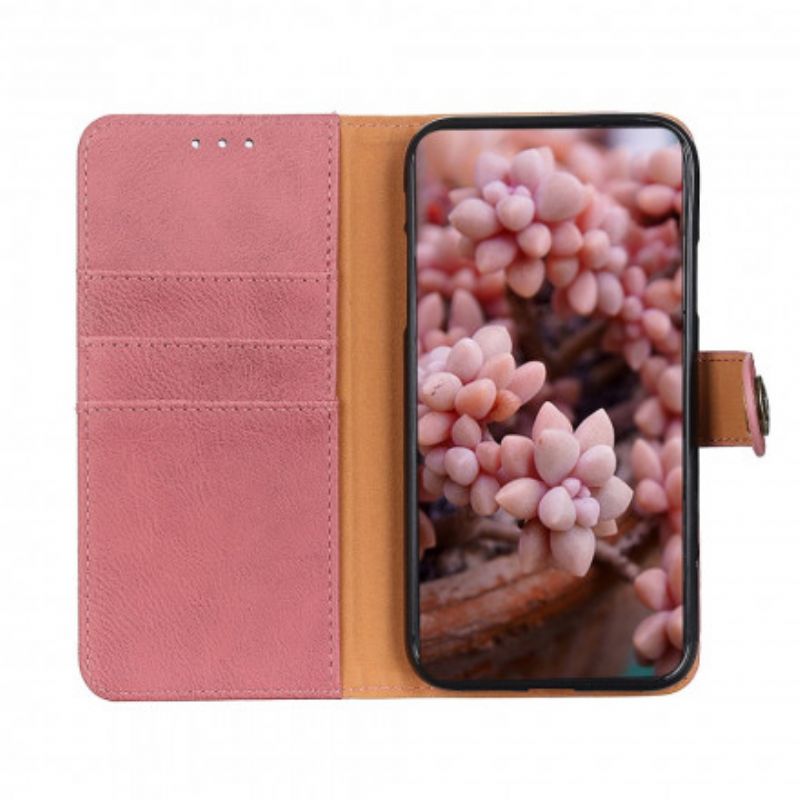 Etui Folio Xiaomi Mi 11 Lite 5g Ne / Mi 11 Lite 4g / 5g Guzik Ze Sztucznej Skóry Khazneh Etui Ochronne