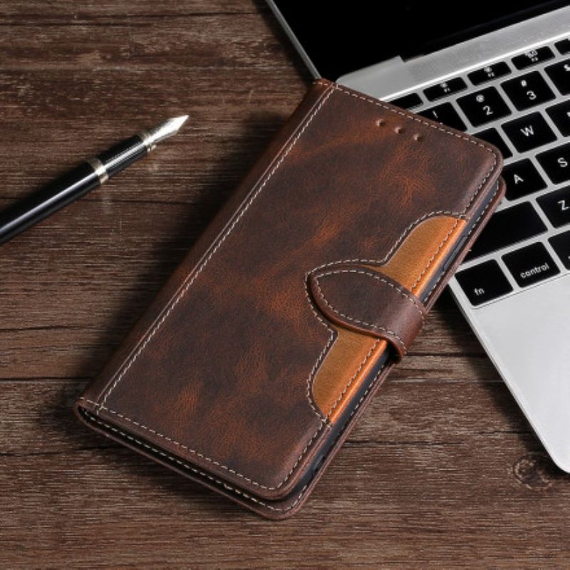 Etui Folio Do Google Pixel 6 Pro Faux Leather Bicolor Stylowy