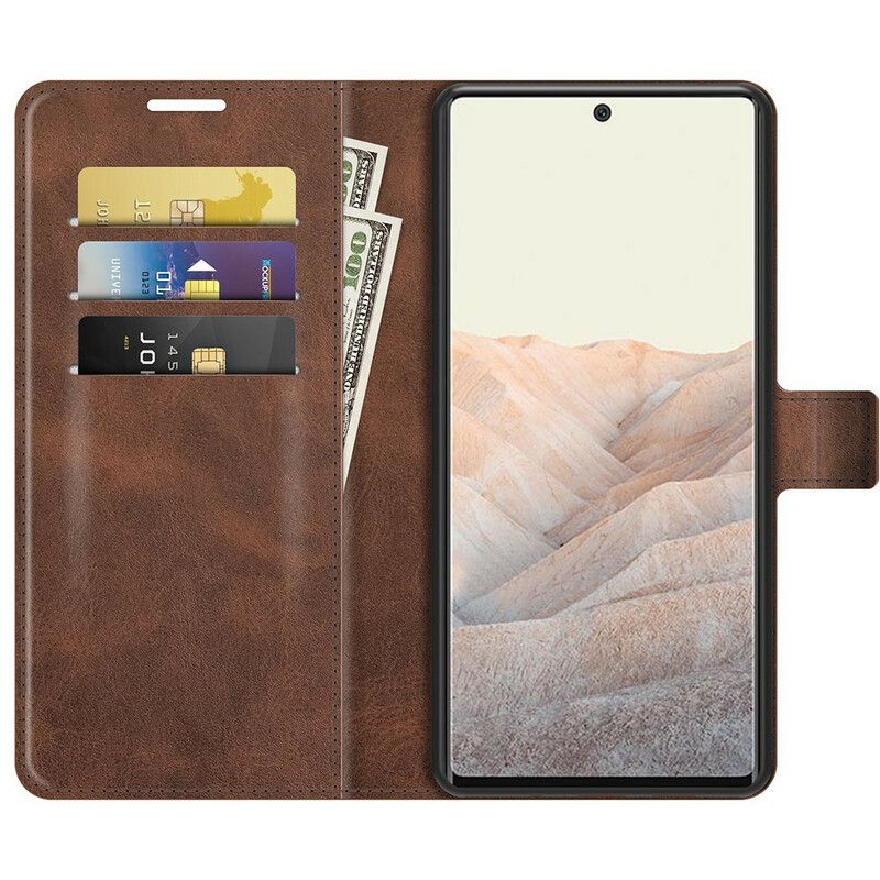 Etui Folio Do Google Pixel 6 Pro Slim Ekstremalny Efekt Skóry