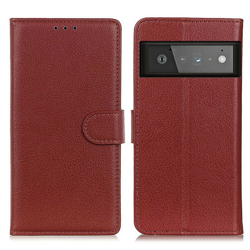 Etui Folio Google Pixel 6 Pro Tradycyjnie Liczi Etui Ochronne