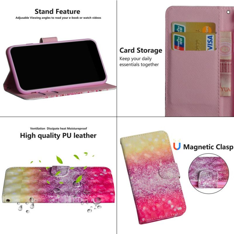 Etui Folio Oppo Find X2 Neo Brokat Gradientu Magenta Etui Ochronne