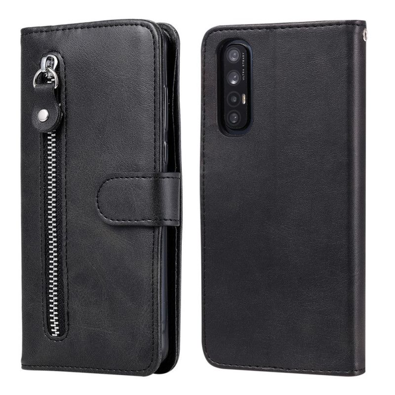 Etui Folio Oppo Find X2 Neo Czerwony Czarny Portmonetka W Stylu Vintage Etui Ochronne