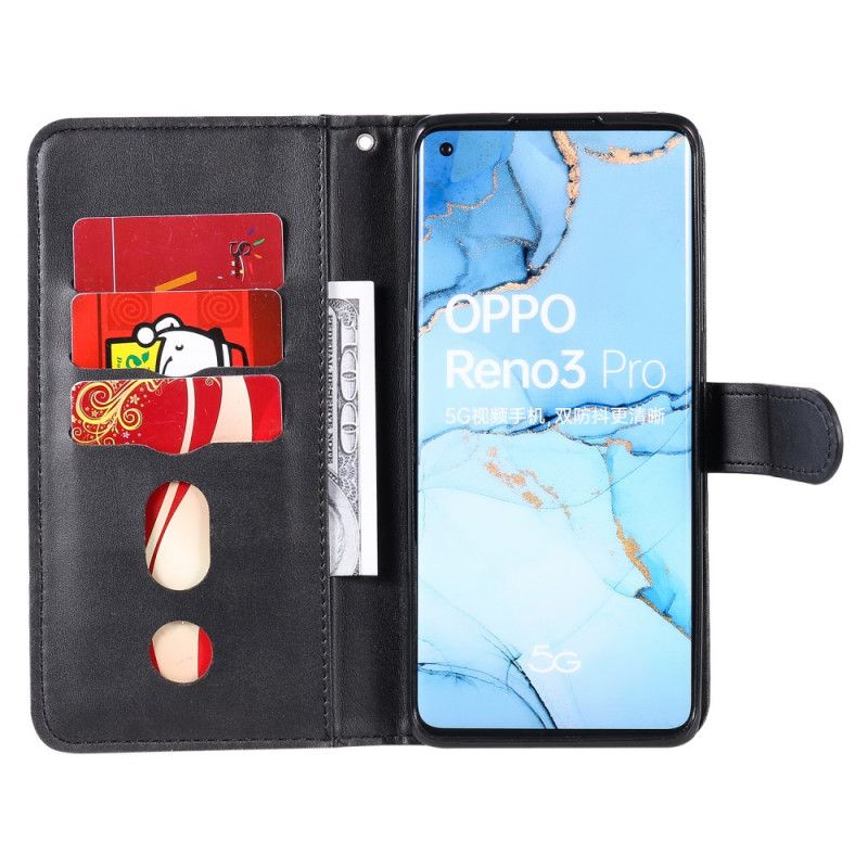 Etui Folio Oppo Find X2 Neo Czerwony Czarny Portmonetka W Stylu Vintage Etui Ochronne