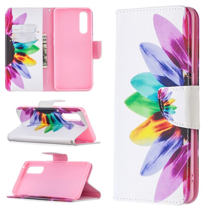 Etui Folio Oppo Find X2 Neo Kwiat Akwareli