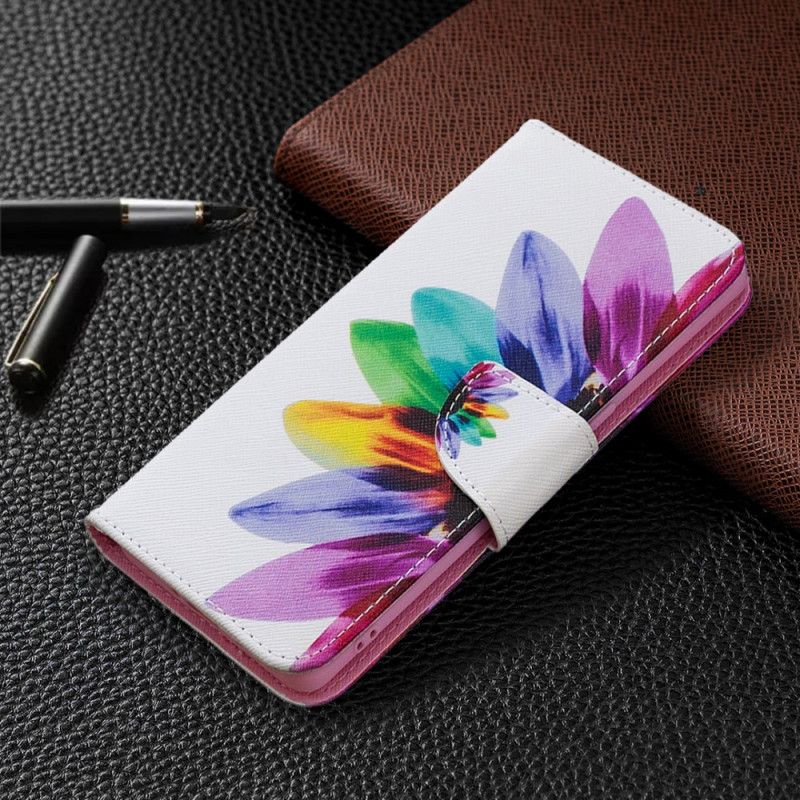 Etui Folio Oppo Find X2 Neo Kwiat Akwareli