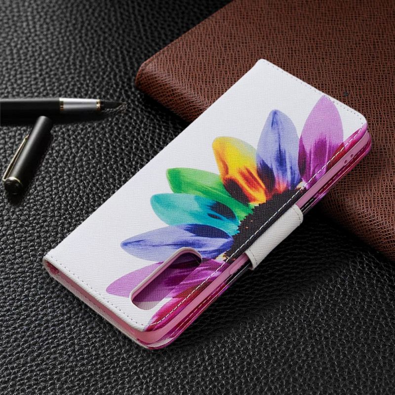 Etui Folio Oppo Find X2 Neo Kwiat Akwareli