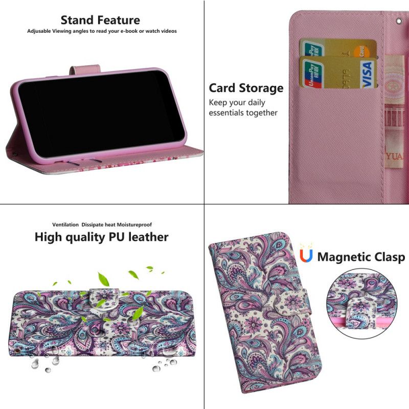 Etui Folio Oppo Find X2 Neo Wzorzyste Kwiaty