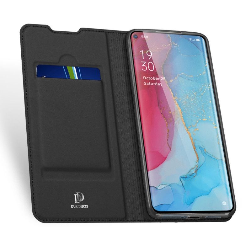 Flip Kotelot Oppo Find X2 Neo Ciemnoniebieski Skóra Pro Dux Ducis