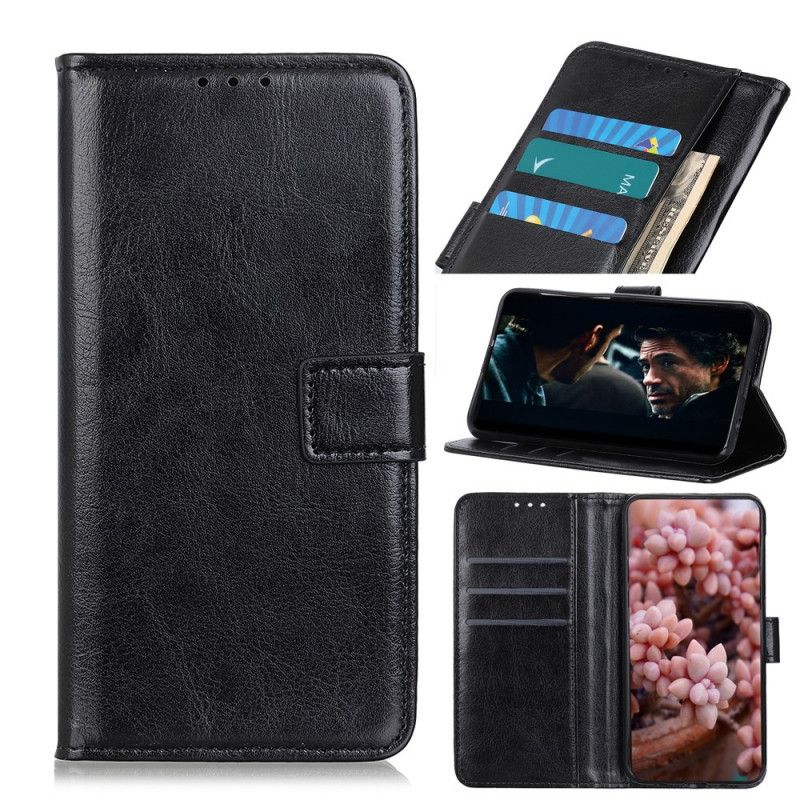 Etui Folio Samsung Galaxy Note 20 Ultra Czerwony Czarny Błyszcząca Sztuczna Skóra Etui Ochronne